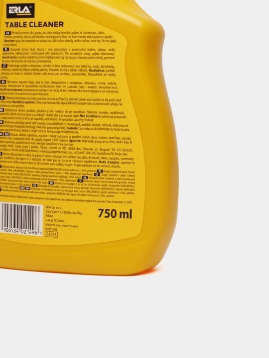ERLA TABLE stollar va har qanday oshxona hamda stol yuzalarini tozalash vositasi, 750 ml