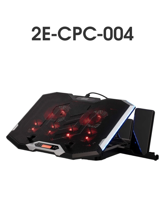 2E GAMING sovutgichli noutbuk tagligi, 14"-17.3," LED yoritgich, kuchli