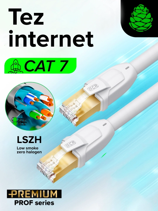 Yamoq kabeli FTP PROF GCR cat.7 rj45 lan internet uchun kompyuter ekranlangan - 