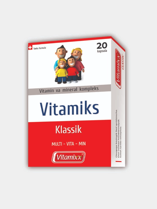 7 yoshdan katta bolalar uchun vitamin-minerallar kompleksi,  20 kapsula