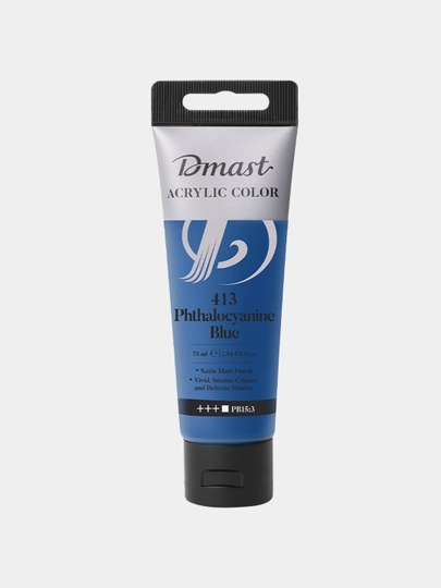 Краска акриловая в тубе Deli EC330-PB, 413 Phthalocyanine Blue Dmast, 75 мл