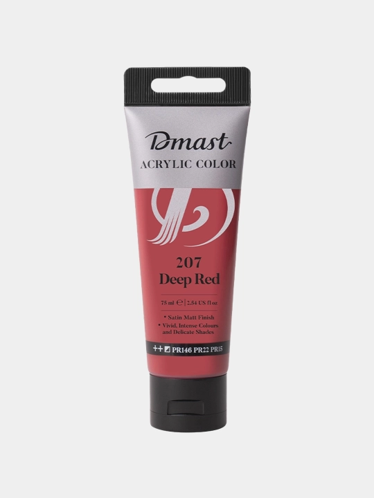 Dmast Deli tubiga akril bo‘yog‘i EC330-DR, 207 Deep Red, 75 ml - 