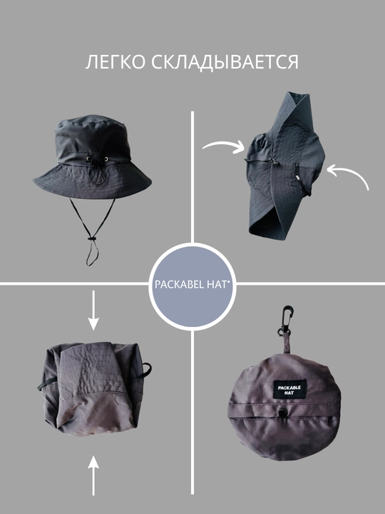 Panama yig‘ma, keng hoshiyali, Packable Hat