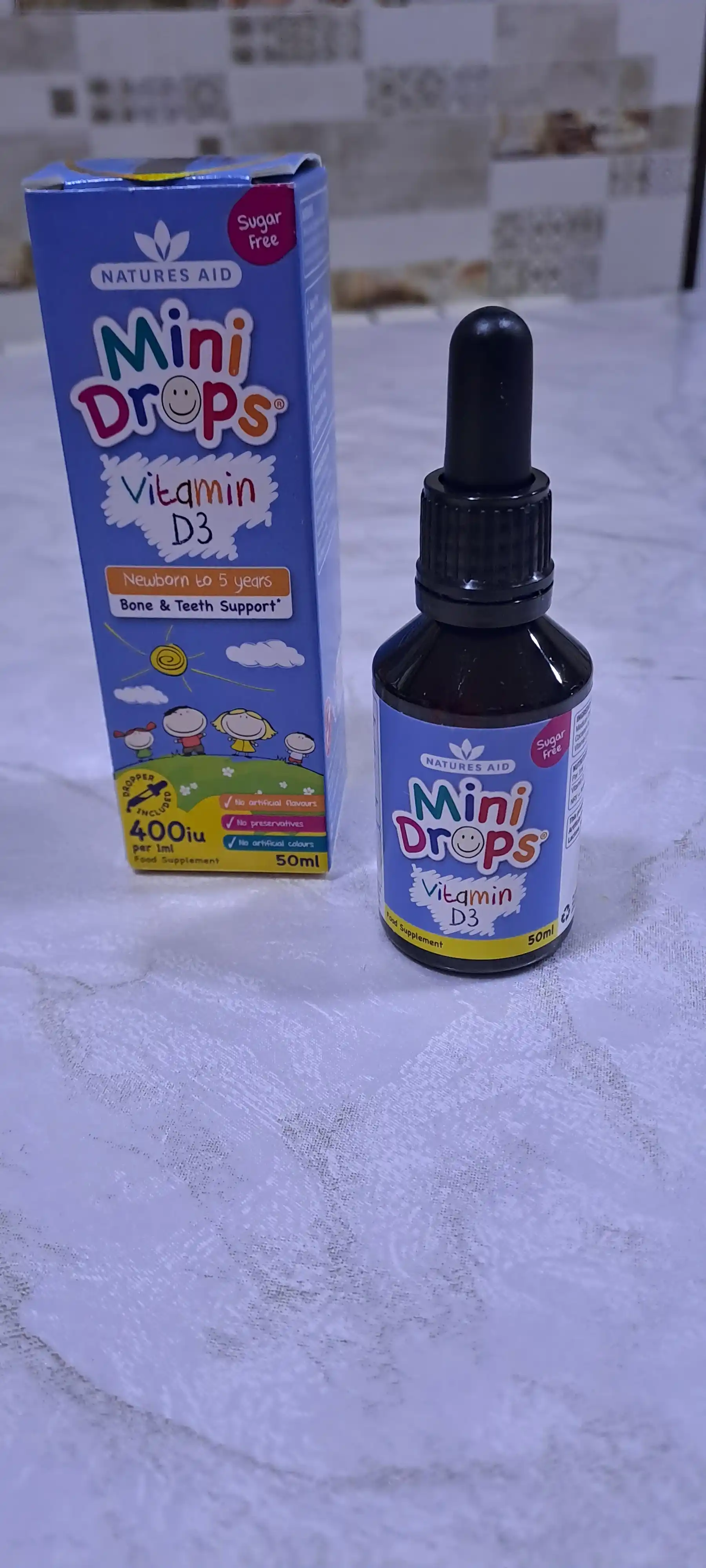 Natures Aid Мини Дропс Витамин D Мини Капли, 50 мл
