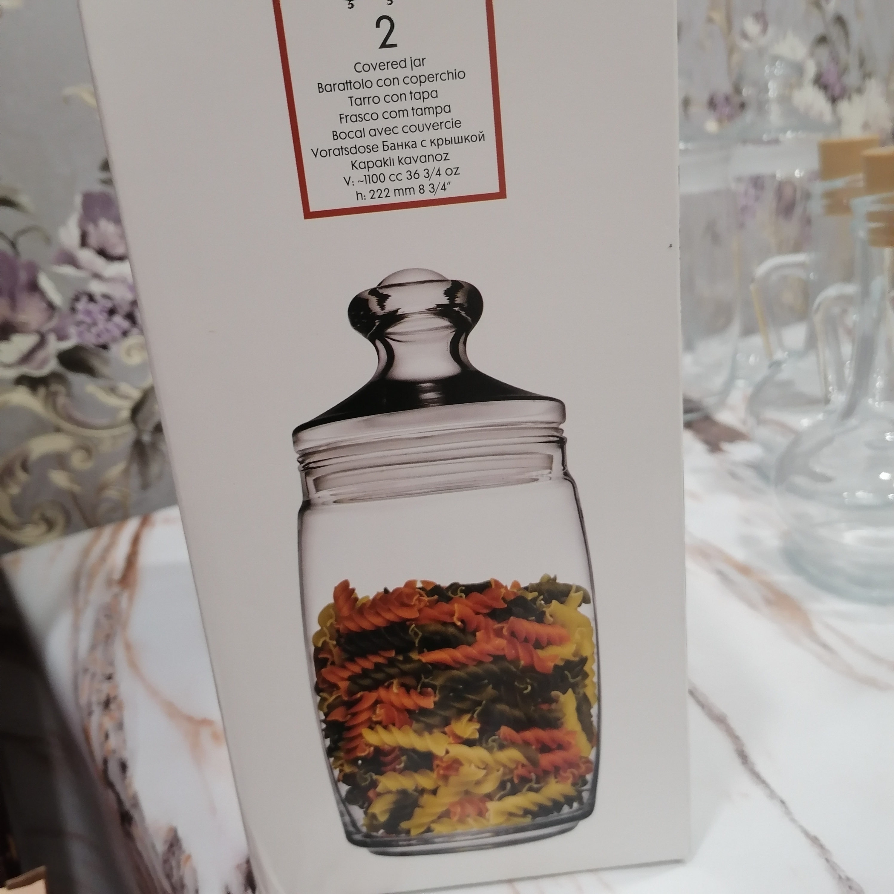 Pasabahce Chesni 1100 ml shisha saqlash bankalari, banka to‘plami 2 dona