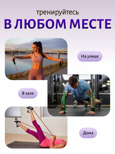 Резинки для фитнеса набор 3 шт эспандер петли сопротивление 2–104 кг