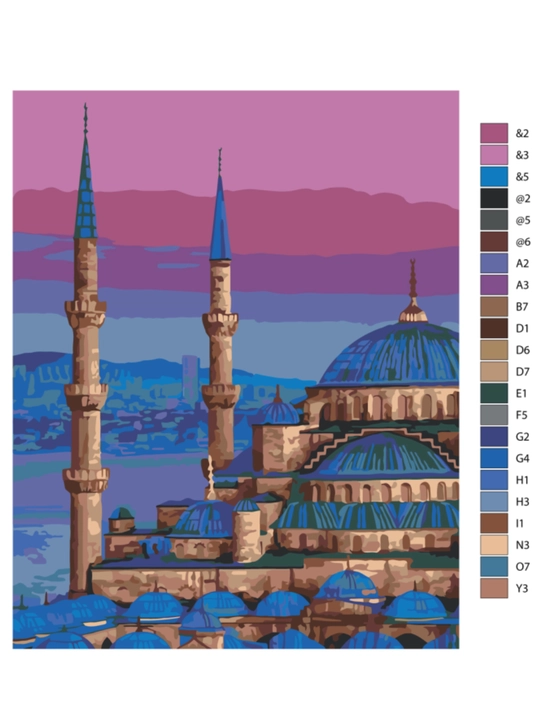 Raqamlar bo'yicha rasm chizish ARTERY "Islomiy", holstda chizmachilik, 40 * 50 sm