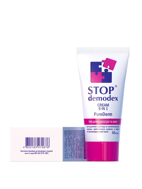 Krem 9 tasi 1 da Purederm Stop Demodex yuz terisiga parvarish