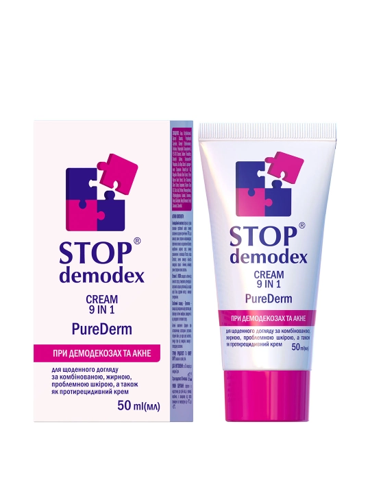 Krem 9 tasi 1 da Purederm Stop Demodex yuz terisiga parvarish - 