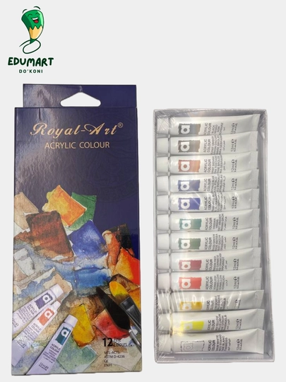 Акриловые краски художественные, 12 цветов, 12 мл, Royal Art — EDUMART-RA1212