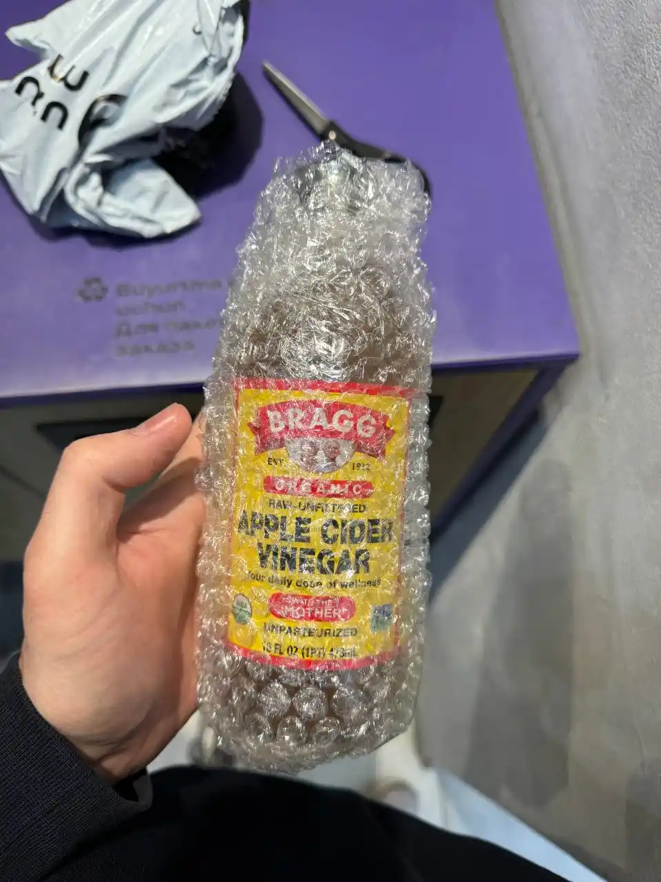 Bragg organik olma sirkasi, sirka bachadoni bilan, filtrlanmagan, 473 ml