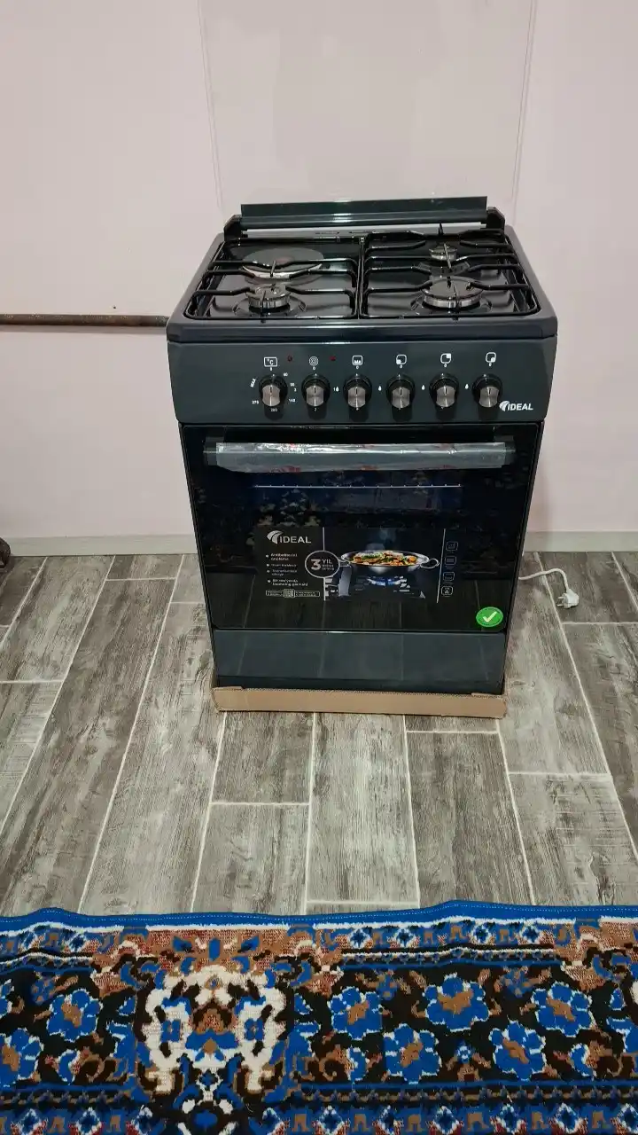 Gaz plita Ideal L305, 3+1 konforkali, pech hajmi 65 litr, 60 * 60