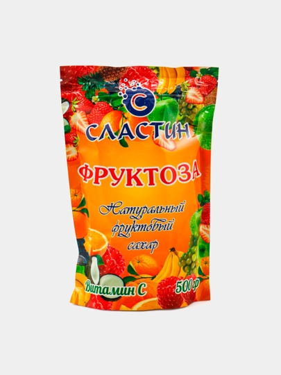 Заменитель сахара, подсластитель, ФРУКТОЗА Сластин с витамином С, 500 гр — 1357911-FRUT500