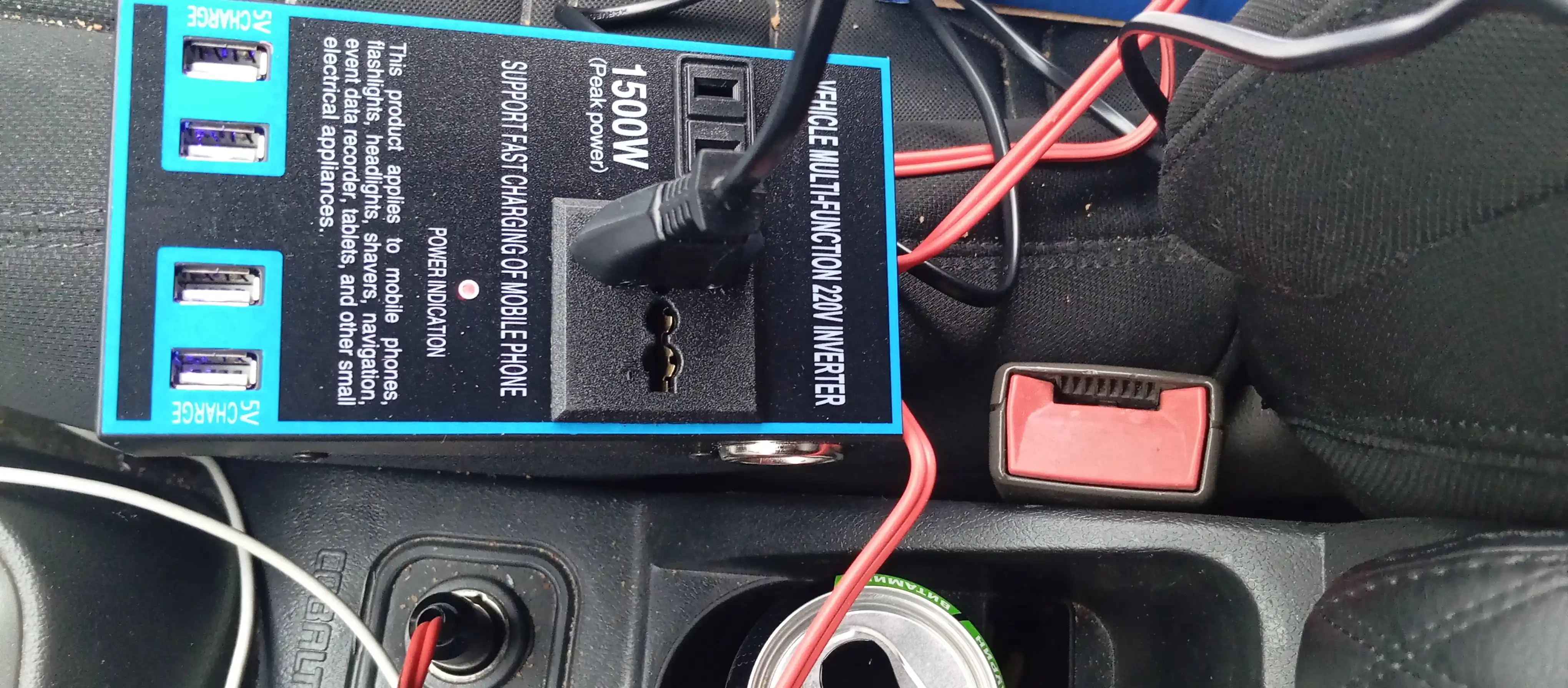 Avtomobil invertori 12V/24V dan 220V ga, 1500 Vt — 4 ta USB port, metall korpus