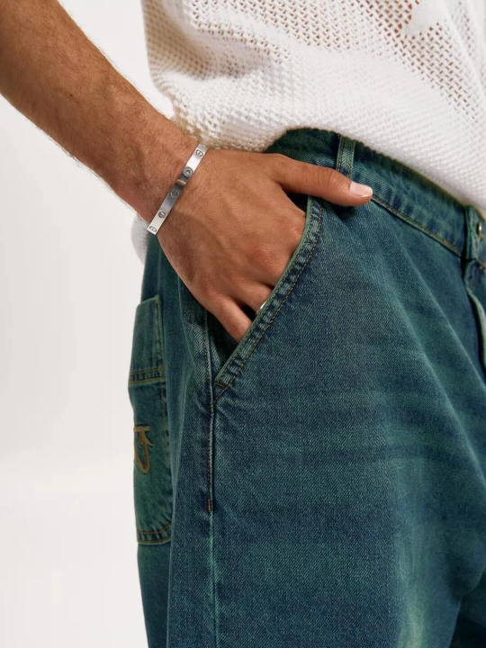 Keng jinsi shimlar y2k baggi oversize sk8 UNI