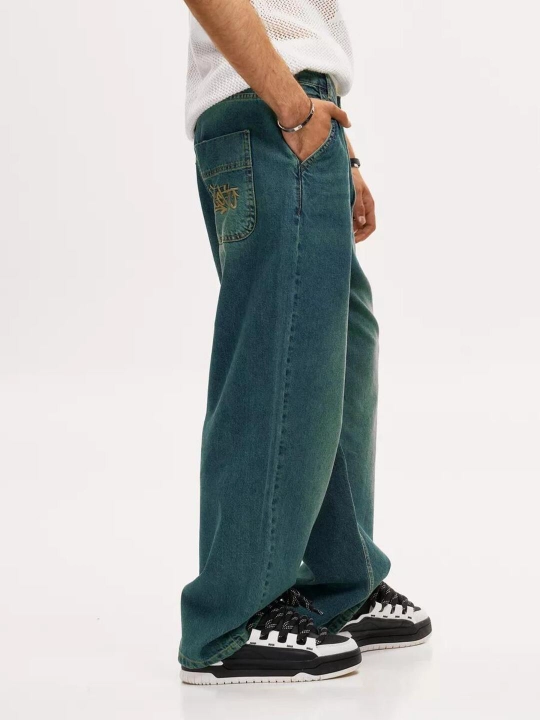 Keng jinsi shimlar y2k baggi oversize sk8 UNI