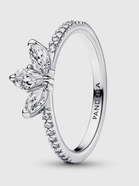 Кольцо Pandora «Сверкающие лепестки» из серебра 925 с кубическим цирконием 192392C01