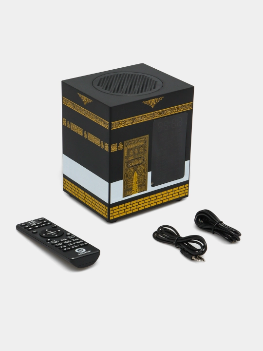 Qur'on taratuvchi Ka'ba ko'rinishidagi Azon soatli lampa