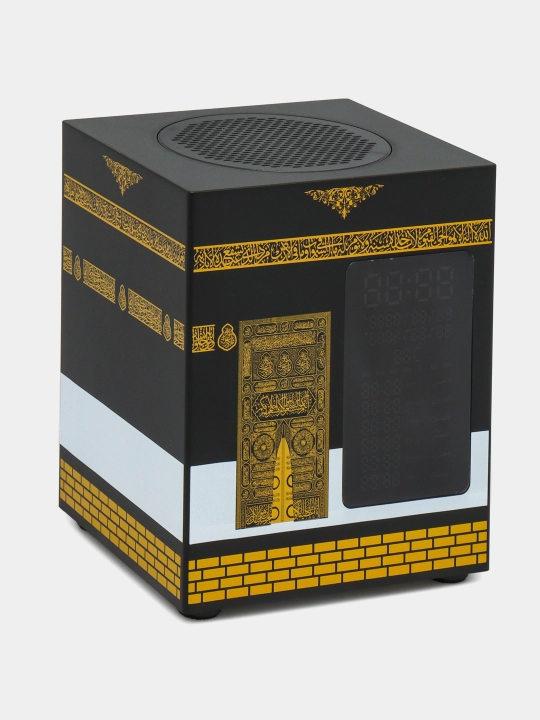 Qur'on taratuvchi Ka'ba ko'rinishidagi Azon soatli lampa