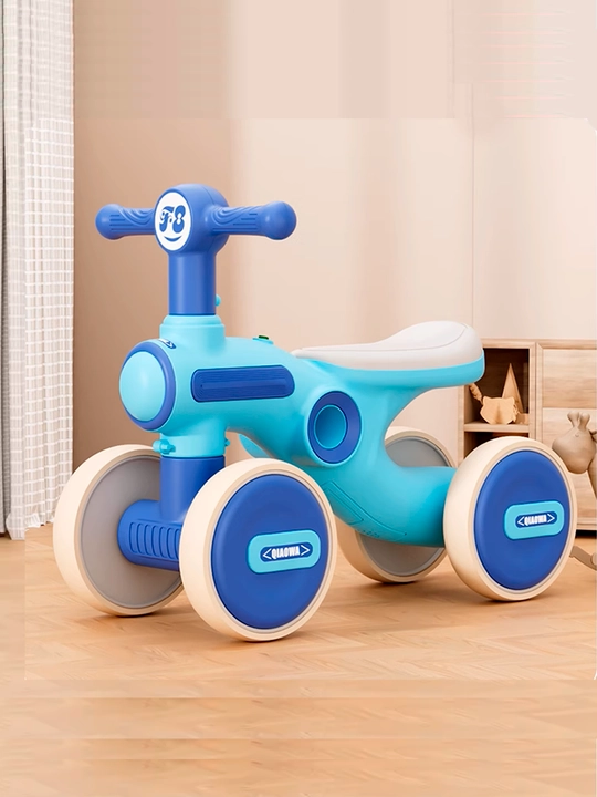 Bolalar to‘rt g‘ildirakli muvozanatlovchi velosipedi, pedalsiz, tolokar, aravacha