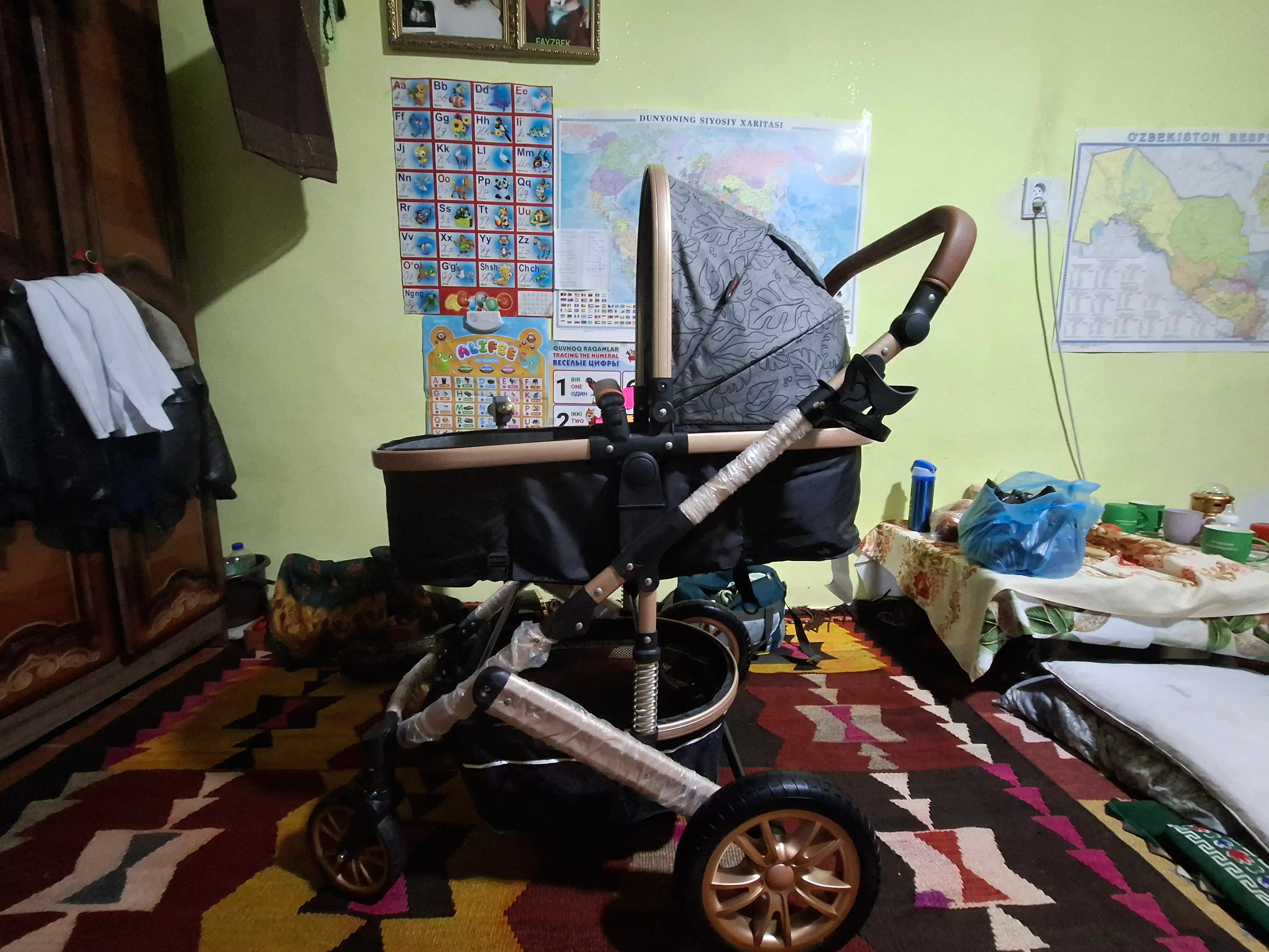 Коляска детская INING BABY, трансформер 2 в 1, всесезонная, люлька и прогулочная