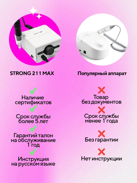 Strong 204/210/211 аппарат для маникюра и педикюра, машинка для ногтей