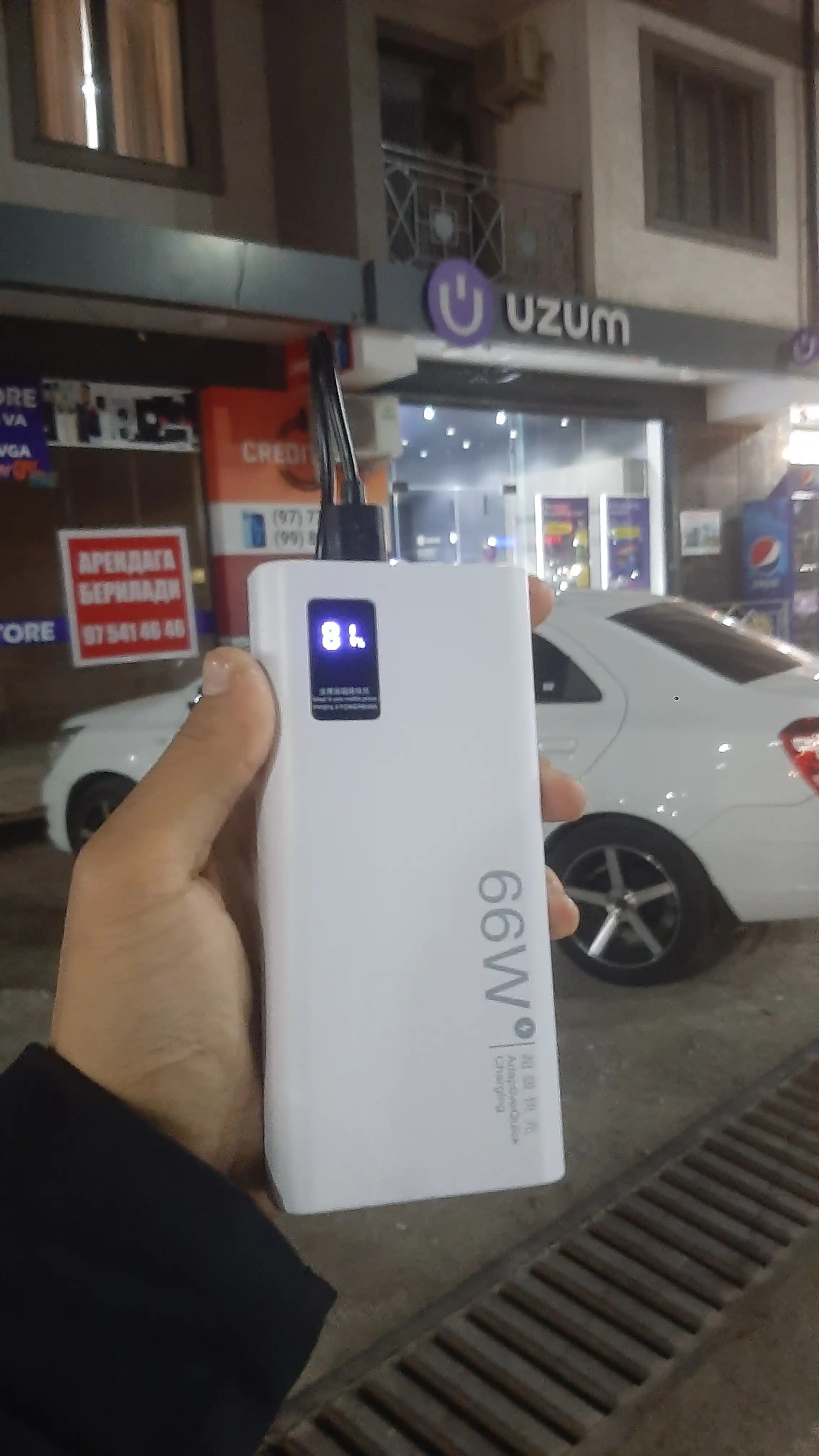 Tashqi akkumulyator Power Bank 66 W,tez zaryadlashni qo'llab-quvvatlaydigan, 20000 mA/soat