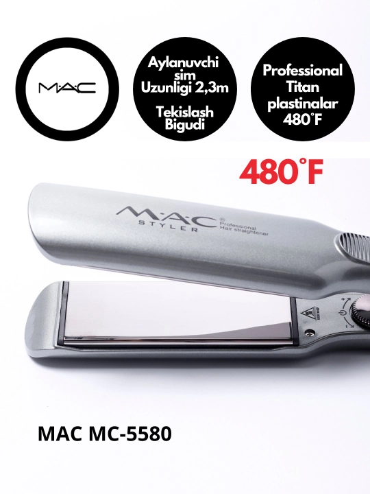 Professional soch turmagi uchun MAC, keratinli jingalak va tekislovchi