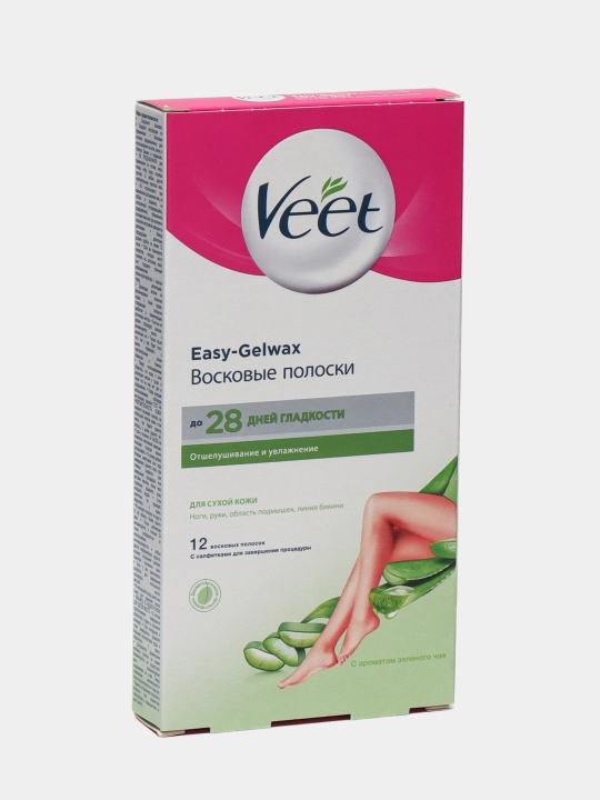 Восковые полоски Veet professional, 12 штук, 3 салфетки, с маслом ши, для чувствительной кожи