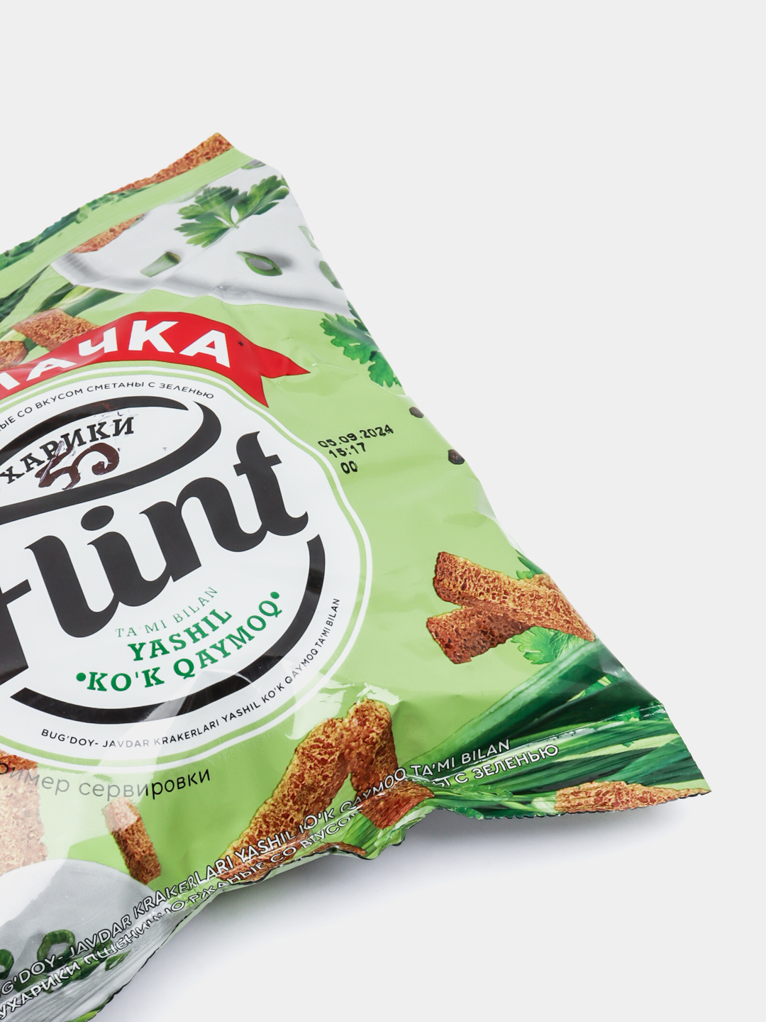 Сухарики Flint Сметана и Зелень, 100 гр купить по низким ценам в ...