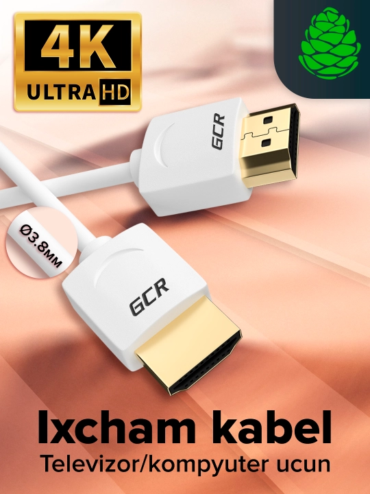 Кабель HDMI 2.0 SLIM GCR, Ultra HD 4K, 60Hz, 3D, для PS4, Xbox, One Smart TV телевизора - 