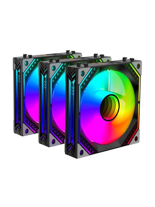 2E GAMING Air Cool kompyuter uchun korpus ventilyatorlar to'plami ACF120MB-ARGB, 3*120 mm