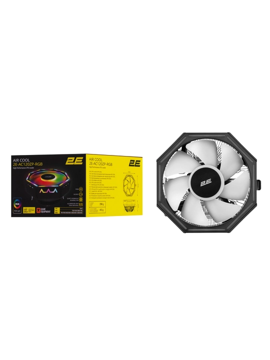 Protsessorli 2E GAMING Air Cool AC120ZP RGB LGA1700, 1200, 115x,4pin RGB TDP 95W