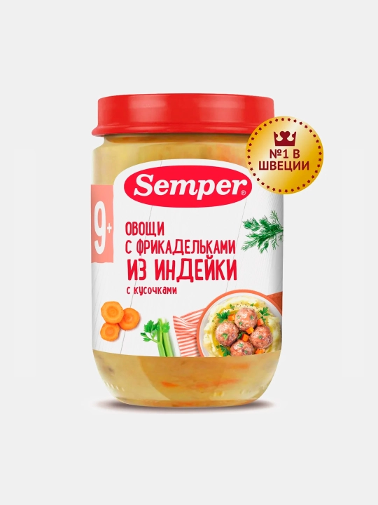 Semper pyuresi, kfte, sabzavotlar, kurka, 9m+ 190 gr - 