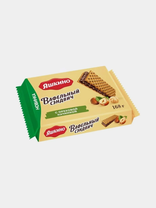 Вафельный сэндвич ''Яшкино'', с ореховой начинкой, 168 г. - 