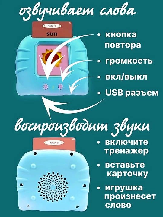 Развивающий планшет "Учим английский" для детей: слова, азбука, животные, игры