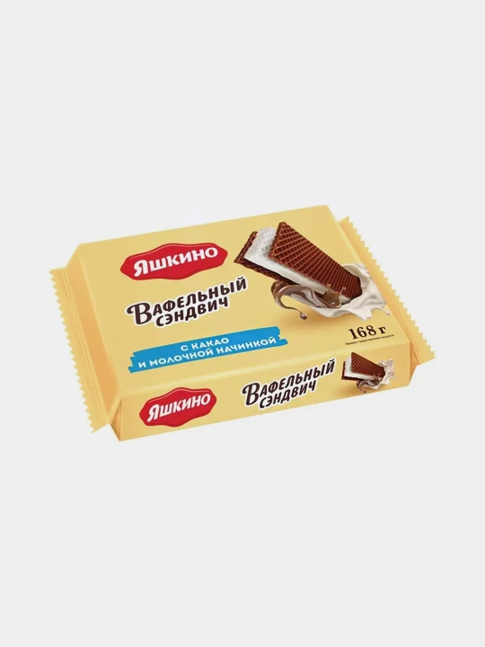Vafli-sendvichi "Yashkino", kakao va sutli, 168 g - 