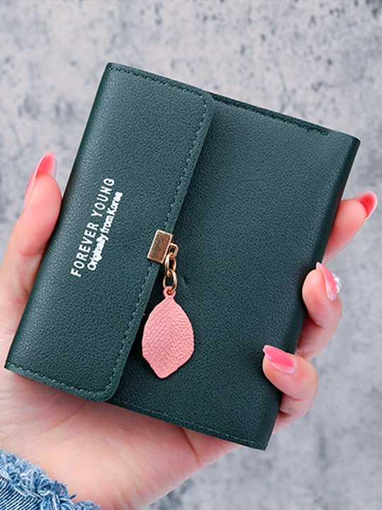 Ayollar eko charm hamyoni, kartxolder, portmone, qulf tugmali, eko charm, 11×9 sm