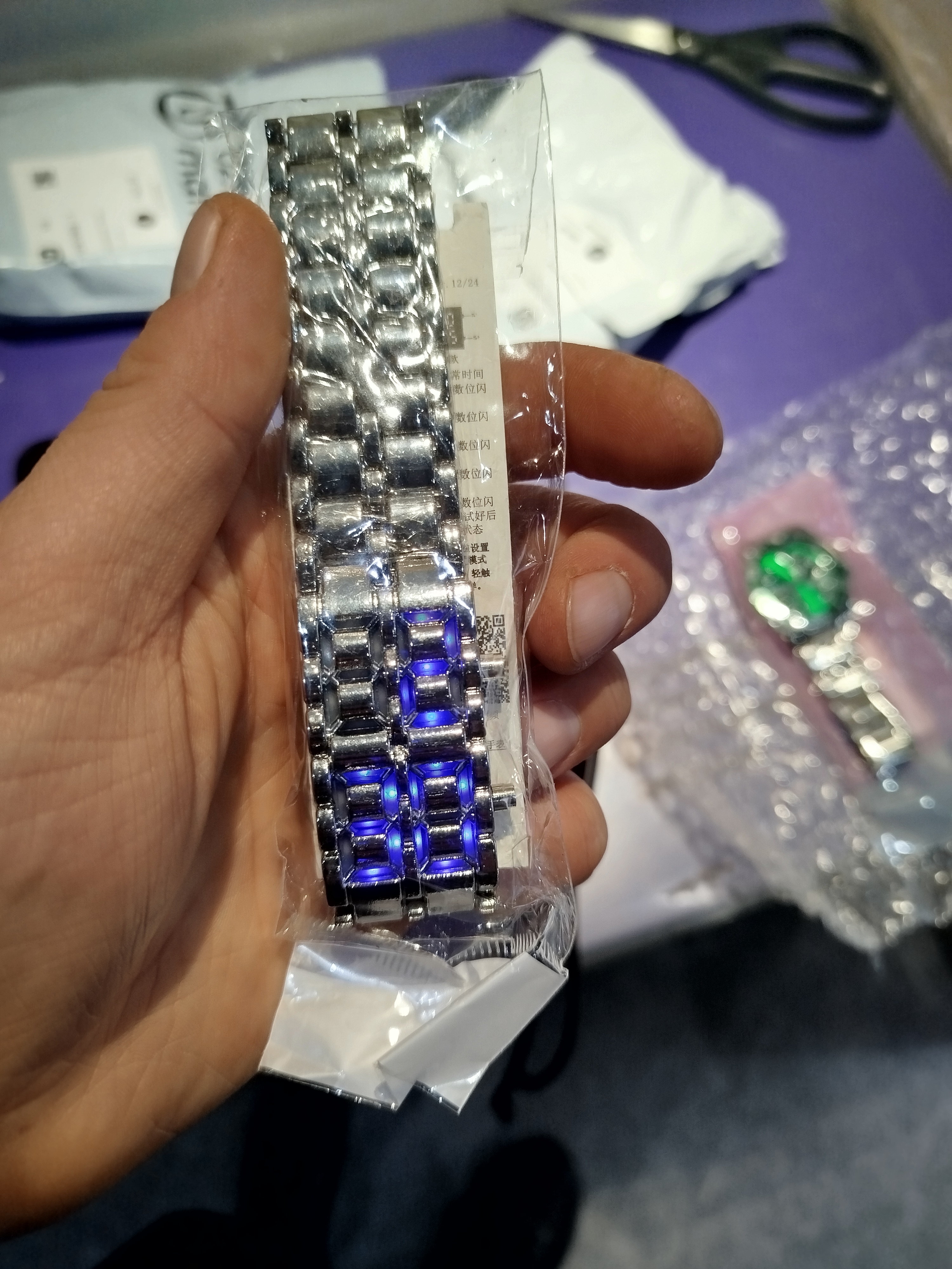 Часы браслет мужские, наручные, электронные с LED дисплеем