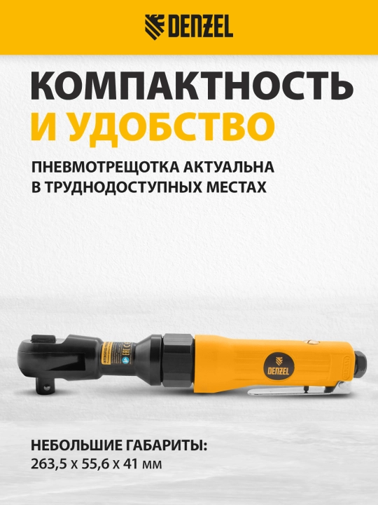 DENZEL RP100 kuchaytirilgan pnevmatik treshotka, 1/2", model 57475