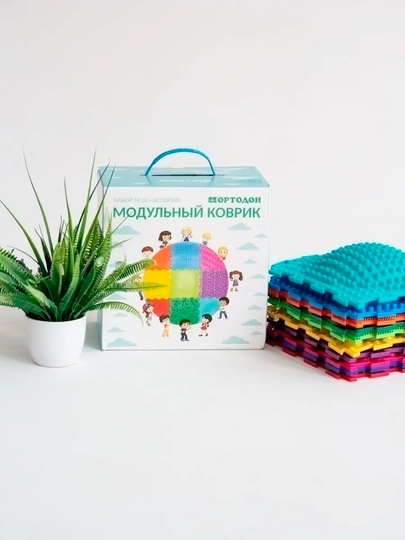 Орто пазл, модульно игровой, массажный коврик ортодон, развивающий — BIZI-MODULKV-ГОЛУБ