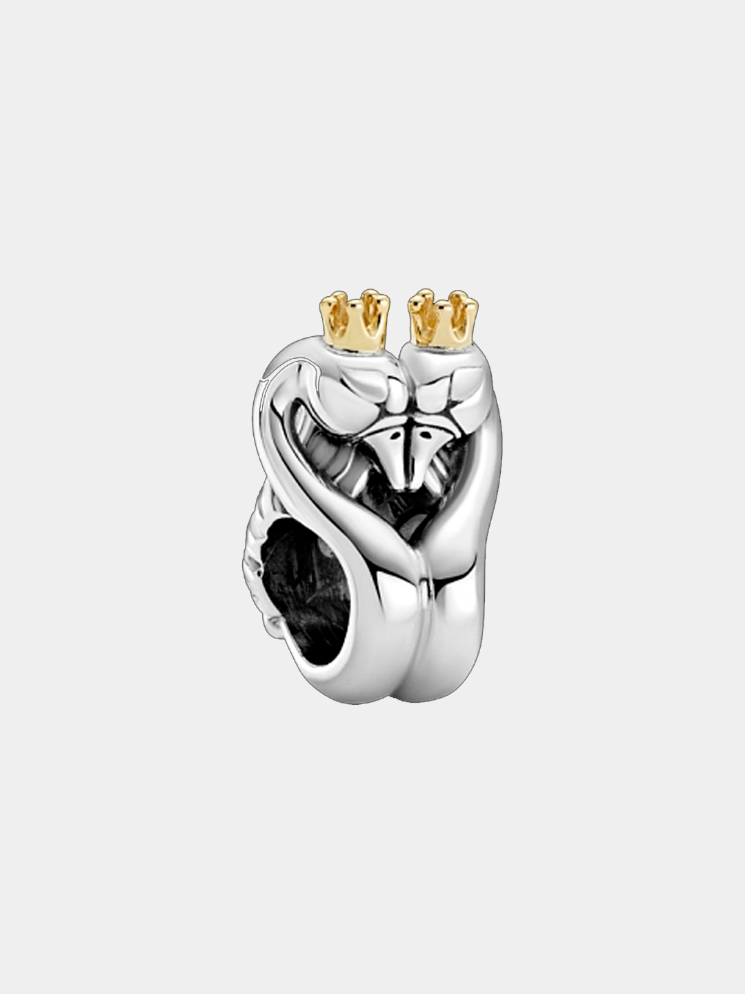 Шарм Pandora «Лебеди и сердце» 799315C00, серебро 925 и золото 14K