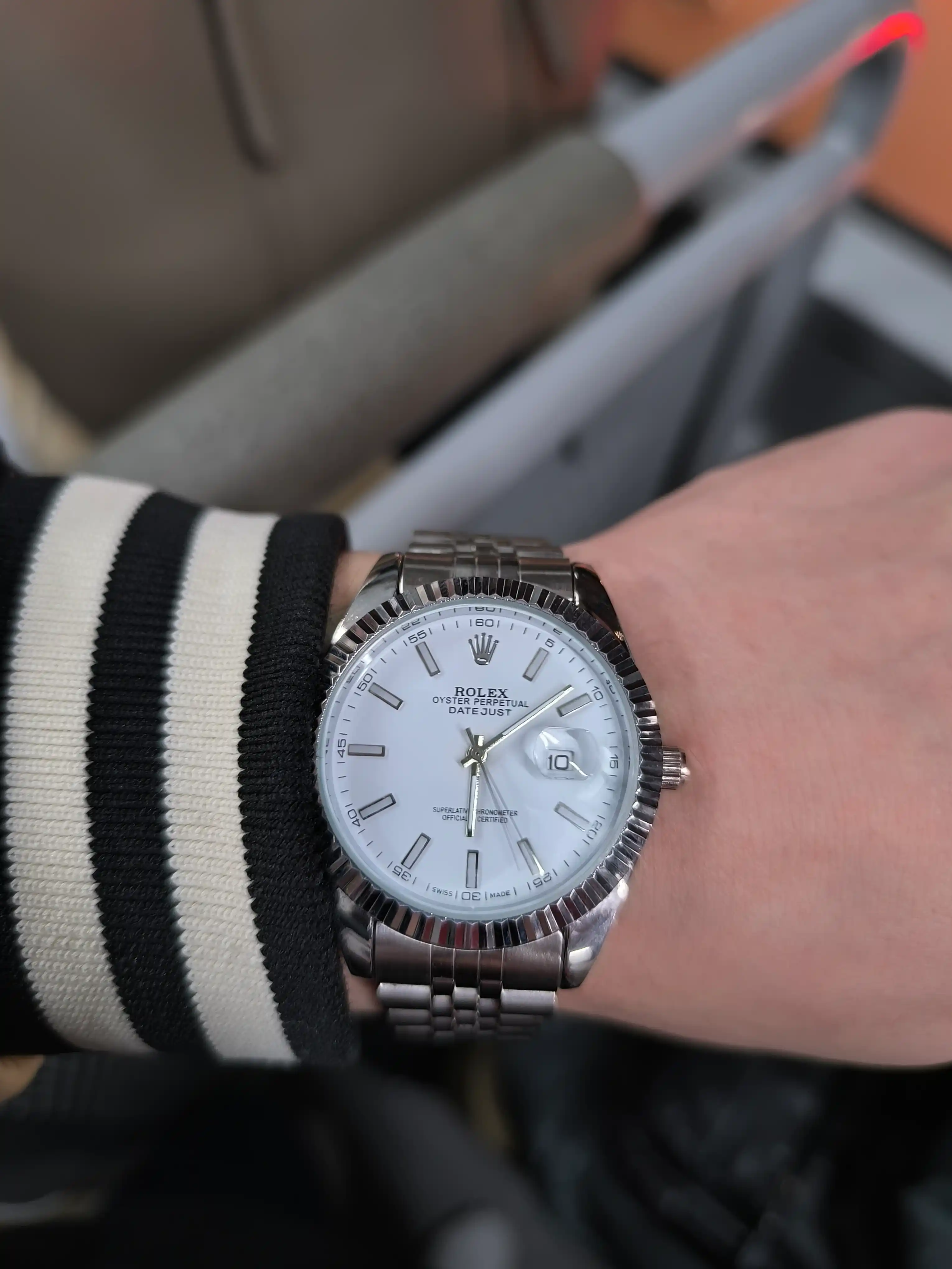 Erkaklar qo'l soati Datejust, kvarts mexanizmli, sovg'a qutisida