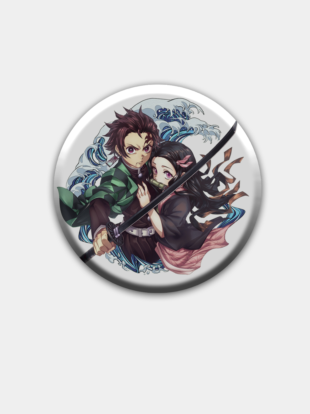 Kiyimlar, sumkalar, anime mavzulari uchun nishonlar Jinlarni kesadigan pichoq, 58 mm - 