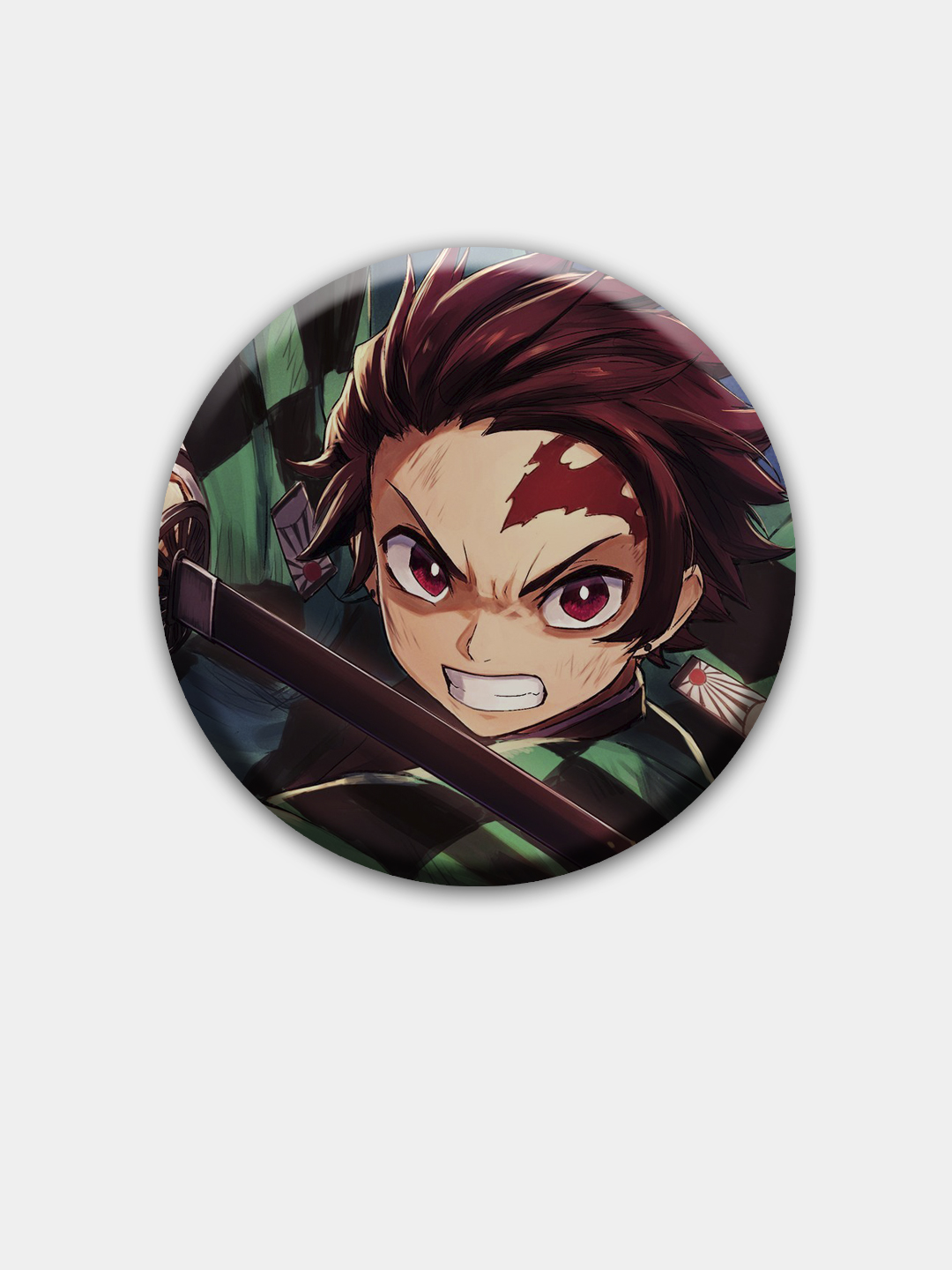 Kiyimlar, sumkalar, anime mavzulari uchun nishonlar Jinlarni kesadigan pichoq, 58 mm - 