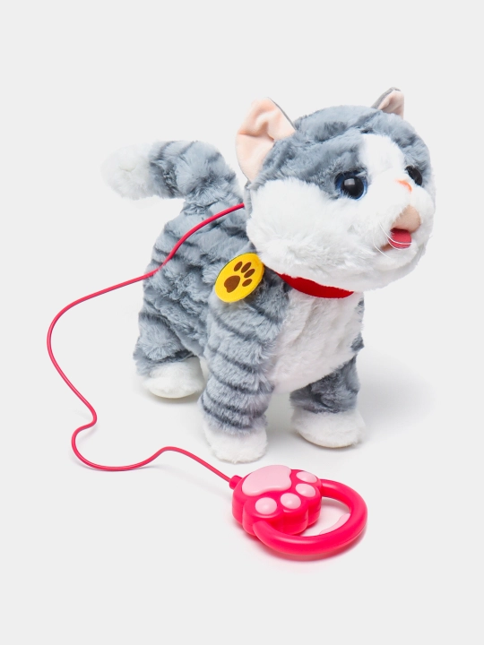 Котенок игрушка интерактивная, кошка робот, собачка робот, умный кот ходит, мяукает, лает 