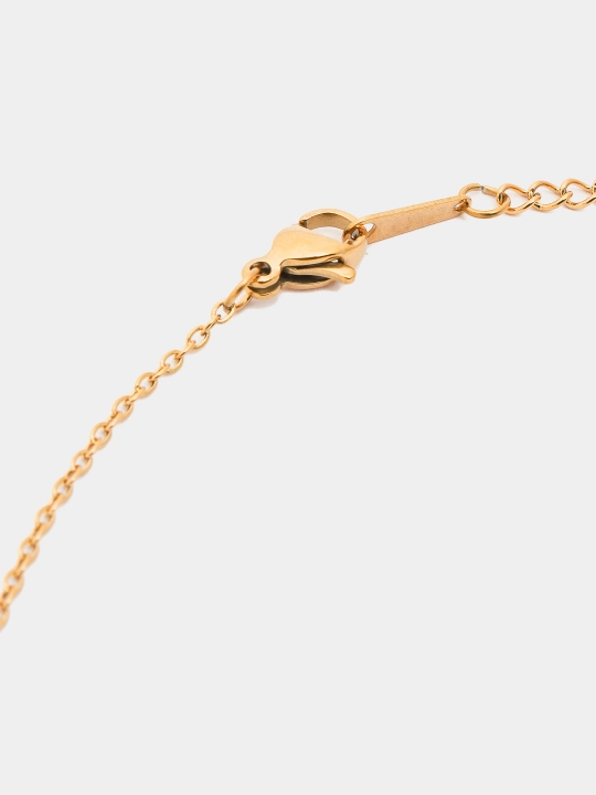Комплект цепочка с кулоном, серьги YSL, клевер, золотой цвет, бижутерия
