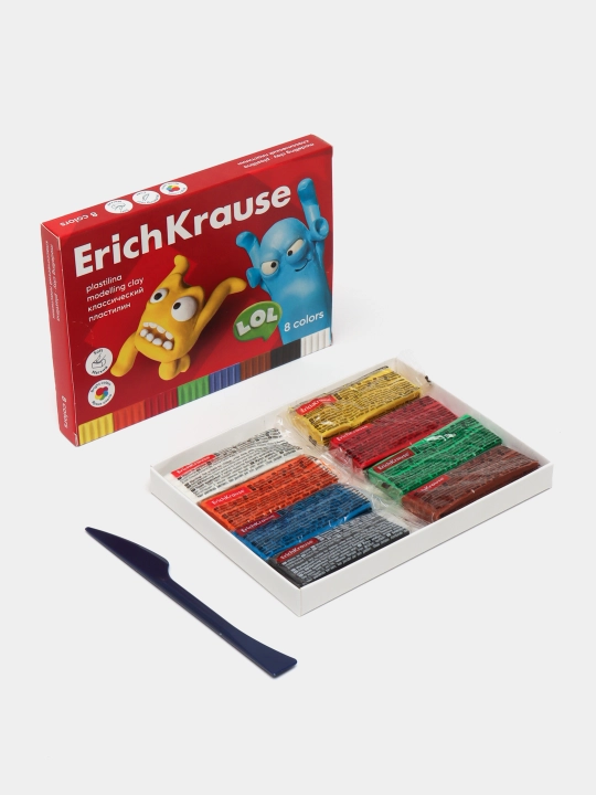 Klassik plastilin ErichKrause Jolly Friends 8 ta gul, 144 gr, 61345