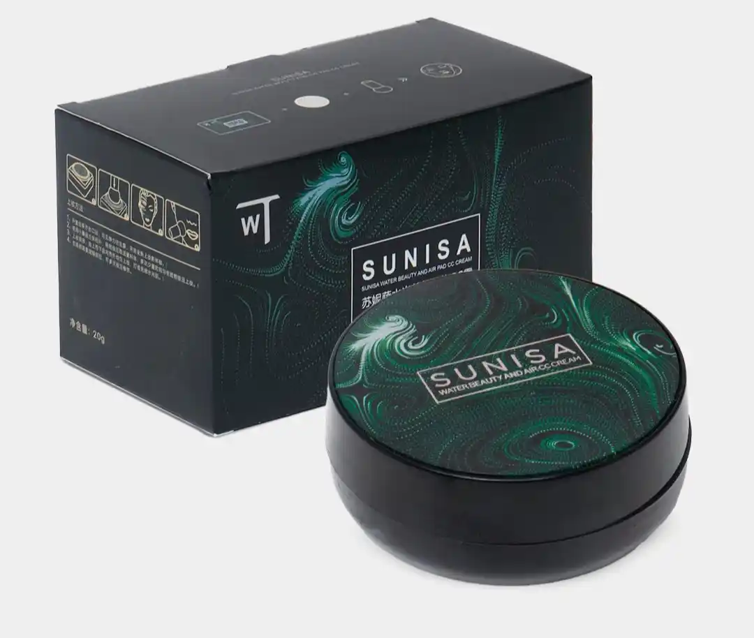 Tonal krem "Sunisa", yuz uchun, kushon suvga chidamli, tabiiy CC-kremi, 20 g