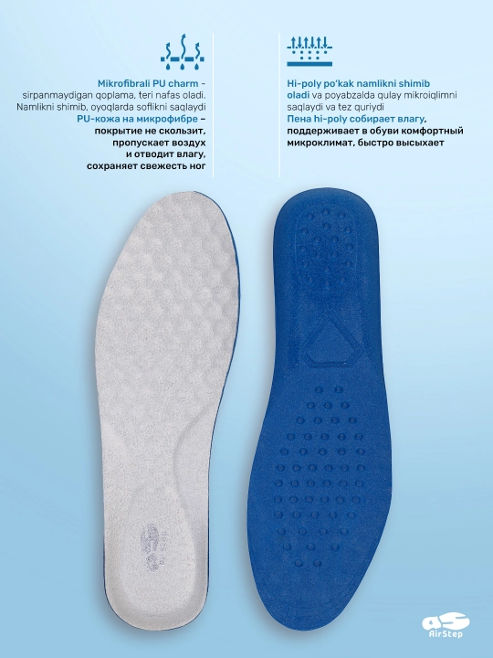 Стельки для обуви AIRSTEP, универсальные, анатомические стельки для повседневной обуви